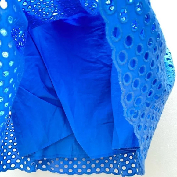 Tommy Hilfiger - Blue Full Midi Eyelet Detail Skirt - Picture 5 of 7